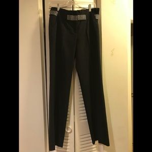 Black dress pants with studded belt